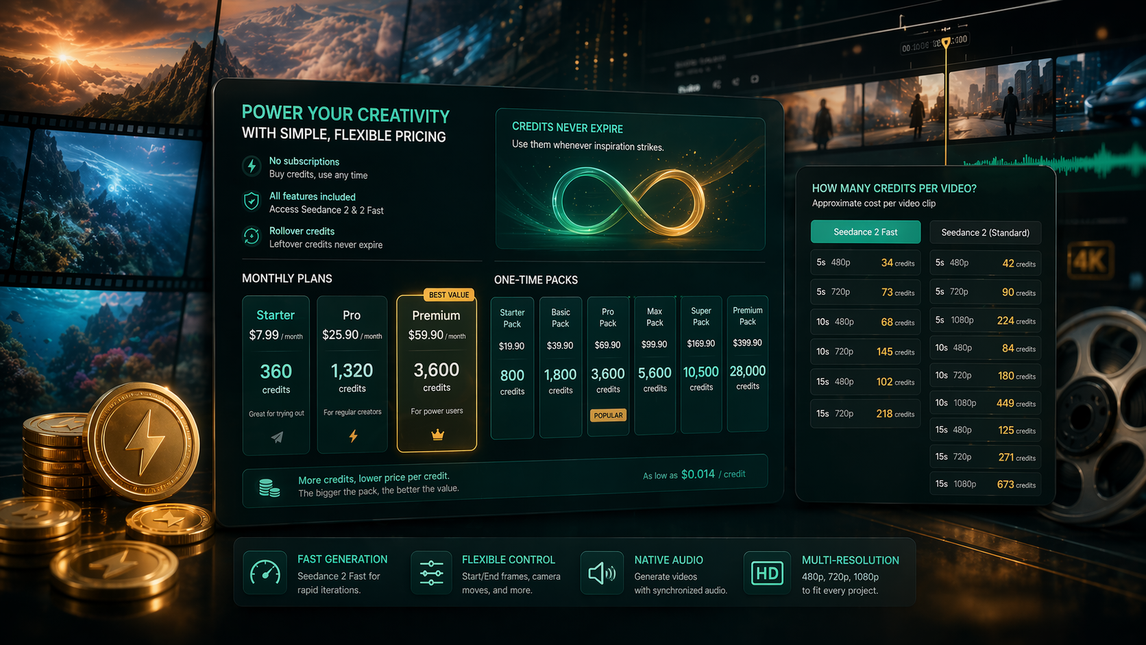 Seedance 2 Pricing Guide: Plans, Credits, and Cost Per Clip on Seedance2Pro Seedance 2 Pricing Guide: Plans, Credits, and Cost Per Clip on Seedance2Pro